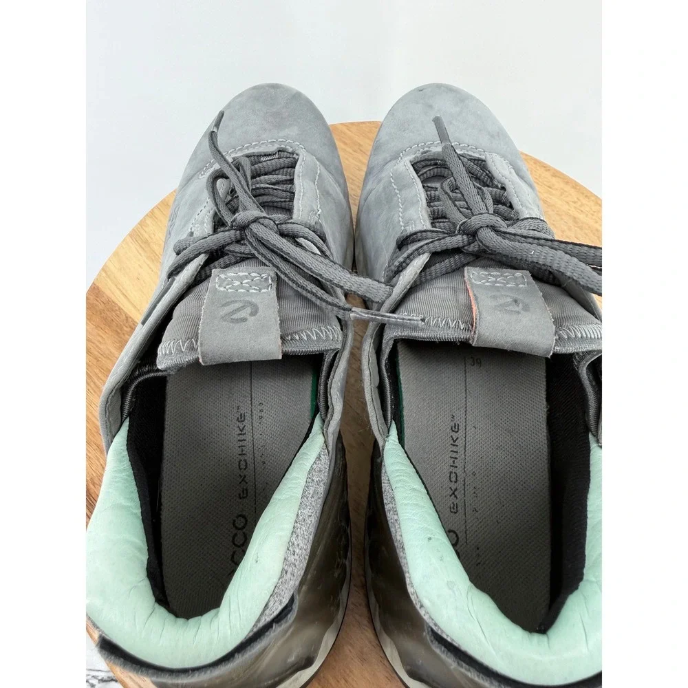 ECCO Exohike Low Gore-Tex Hiking‎ Shows Gray Nubuck Womens 39 US 8-8.5